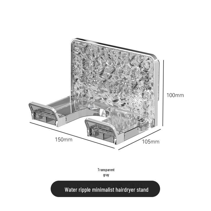 Multifunctional Wall-Mount Hair Dryer Holder: Punch-Free Storage Rack and Organizer