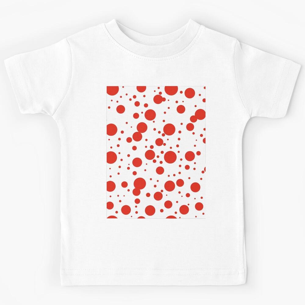 Red polka dots art pattern Kids T-Shirt 170