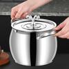 Bacon Grease Container with Strainer Scoop Stainless Steel Large Capacity Oil Container Heat-Resistant Rust-Proof Multi-Purpose Tool for Frying Oil