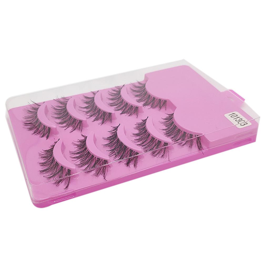 

5 пар натуральных накладных ресниц с прозрачными основаниями