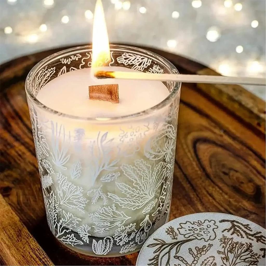 Wooden Wick Candle Making Kit with Clip Base Natural Smokeless DIY Candle Jar Supplies for Homemade Soy Wax Crafting Tools