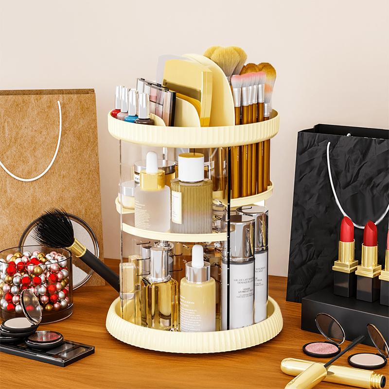 360 Rotating Makeup Organizer For Vanity,Clear Spinning Organizer And Make Up Organizers For Counter