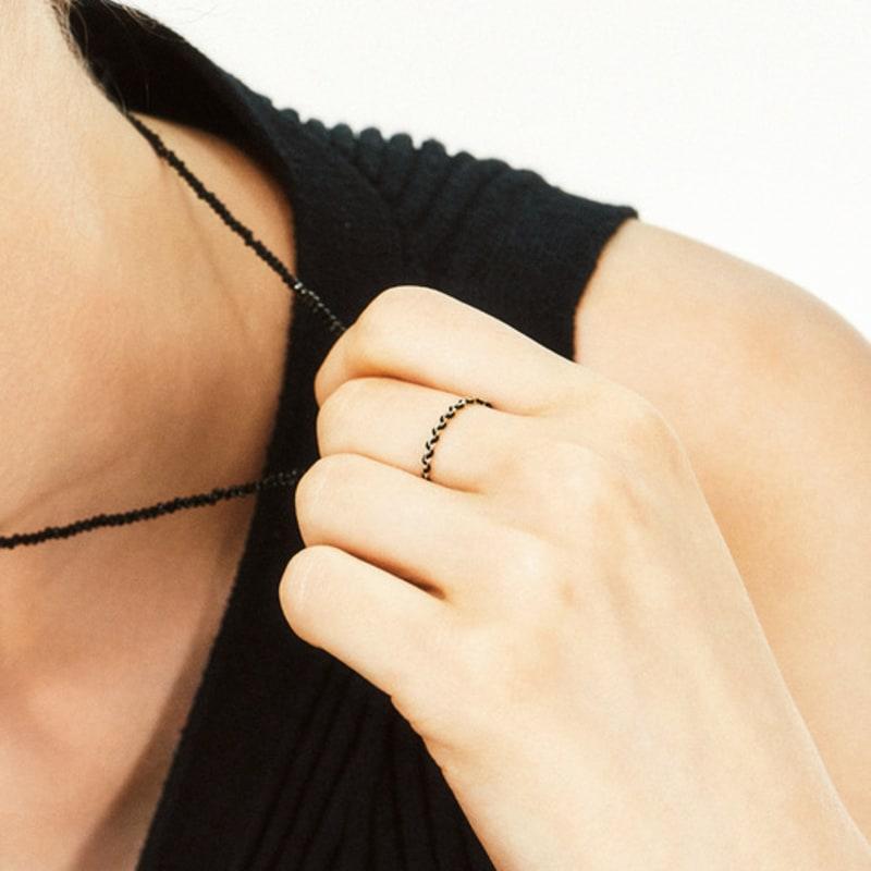 LUNNE 14k Silk Chain Ring (14k Gold) #LFR04