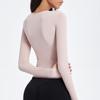 Womens Long Sleeve V-Neck Workout Top Breathable Stretch Yoga Shirt Running Fitness Gym