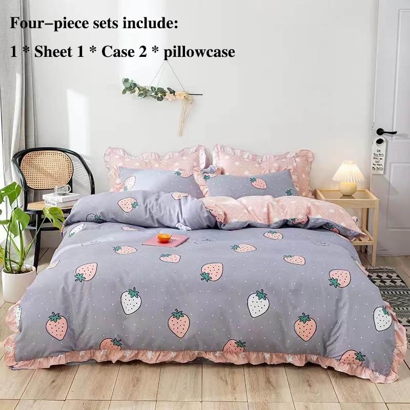 Lenzuola a quattro pezzi da letto erano infilate in un set di maniche 1,8 metri 2 metri letto stile Qingxianjie biancheria da letto per la casa