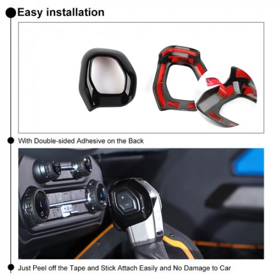 2X Interior Gear Shift Knob Head Cover Decor Trim for Ford Bronco + Black