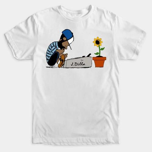 J Dilla Jay Dee Donuts Slum Village Cartoon Cotton White T Shirt UR793 M