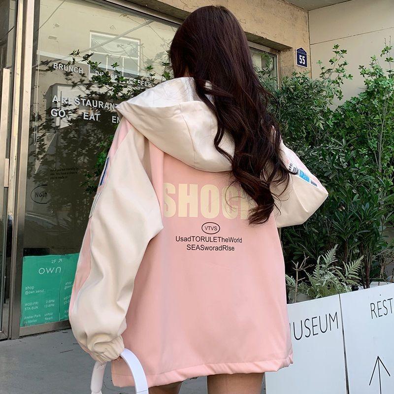 American Retro Splicing Hooded Baseball Uniform Spring and Autumn New Loose Korean Student All-match Fashion Brand Coat Children