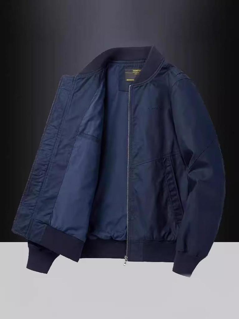 Men's Loose-Fit Cotton Baseball Jacket for Spring/Autumn