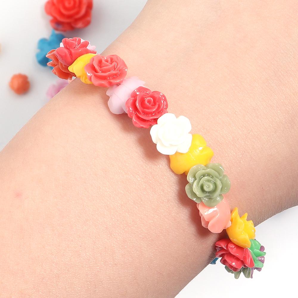 10pcs/lot 6 8 10 12 15mm Colored Resin Beads Imitating Coral Flower Charm Loose Beads For DIY Handmade Fashion Bracelet Necklace