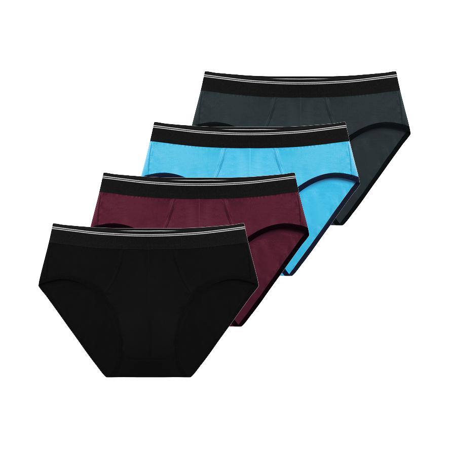 4 Pcs Men's Briefs Breathable Underwear Soild Color Cotton Panties L XL 2XL 3XL 4XL 5XL