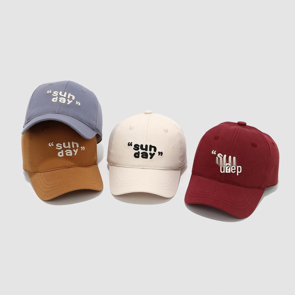 2026 Trendy Unisex Duckbill Baseball Cap: Embroidered Letters, Sun Protection, Face-Slimming Design for Spring & Summer