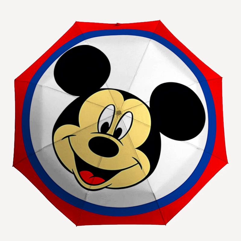 

1pc Mickey Mouse Automatic Folding Umbrella: Compact 8-rib Design Outdoor, Casual Accessory, Durable Canopy