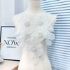 Apparel Accessories White Embroidery Beaded Pearl Flower Piece Collar Cloth Sticker Decal Decoration