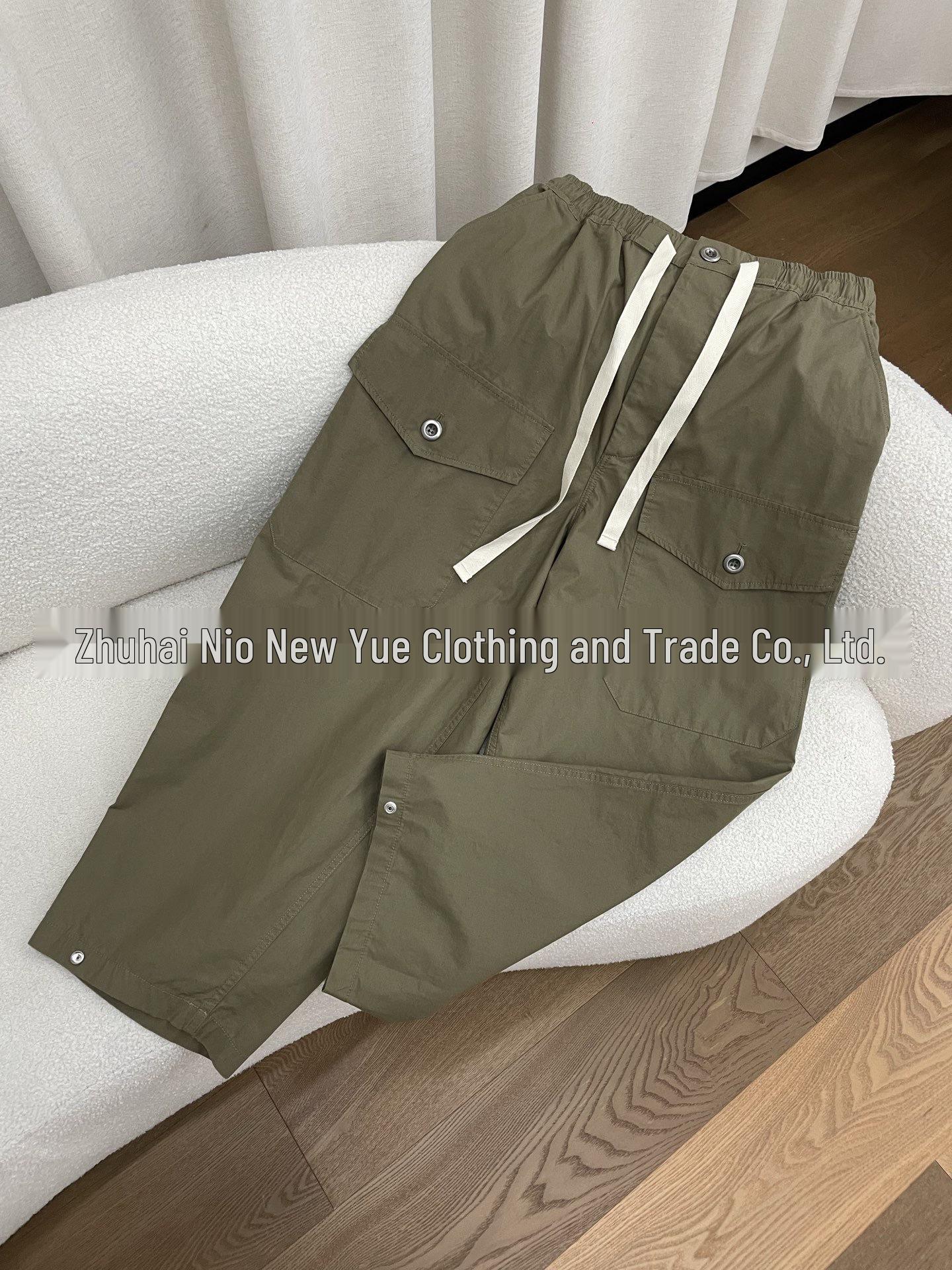 

Women s Retro Workwear Jogger Pants - Snap Button Cuffs, Wide Leg, Blue Large армия зеленый