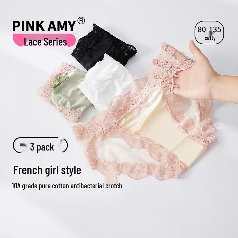 

PINK AMY French Lace Bow Briefs M
