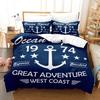 Anchor 3d Bedding Set Ocean Style Quilt Cover E xtra large double bed Duvet Cover With Pillowcase For Kids Boy Queen King Size