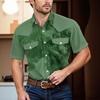 Men'S Fashionable Lapel And Shoulder Length Short Sleeved Casual Top