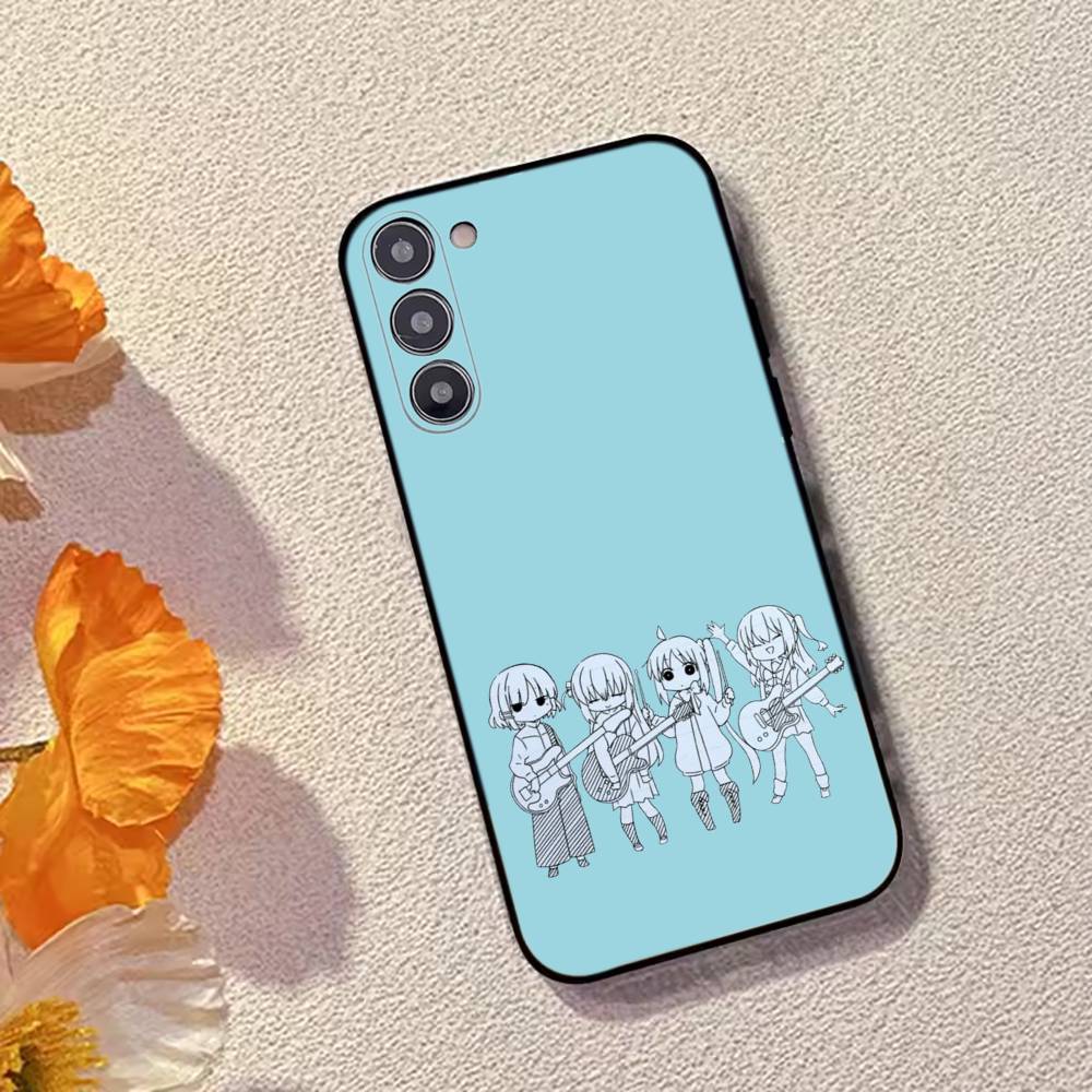 Anime B-Bocchi The Rock Cute Phone Case For Samsung Galaxy A73,A72,A71,A70,A53,A52,A51,Others Soft Black Cover