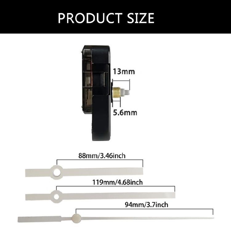 Easy Installation Long Shaft Clock Repair Parts Quiet Quartzs Clock Movement Mechanism with Metal Hands Replacement Kits