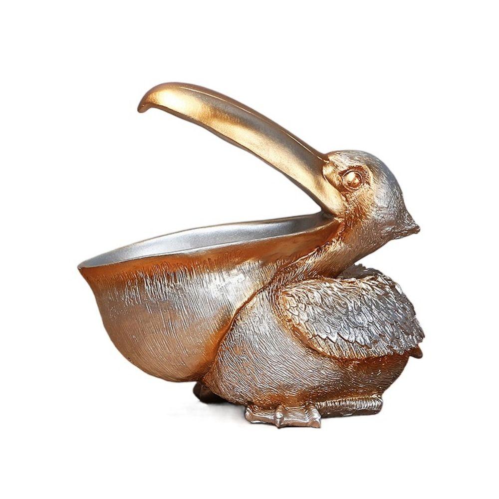 Animal Pelican Storage Holder Bird Art Large Capacity Resin Pelican Sculpture Practical Big Mouth Bird Ornament Ornament Gift