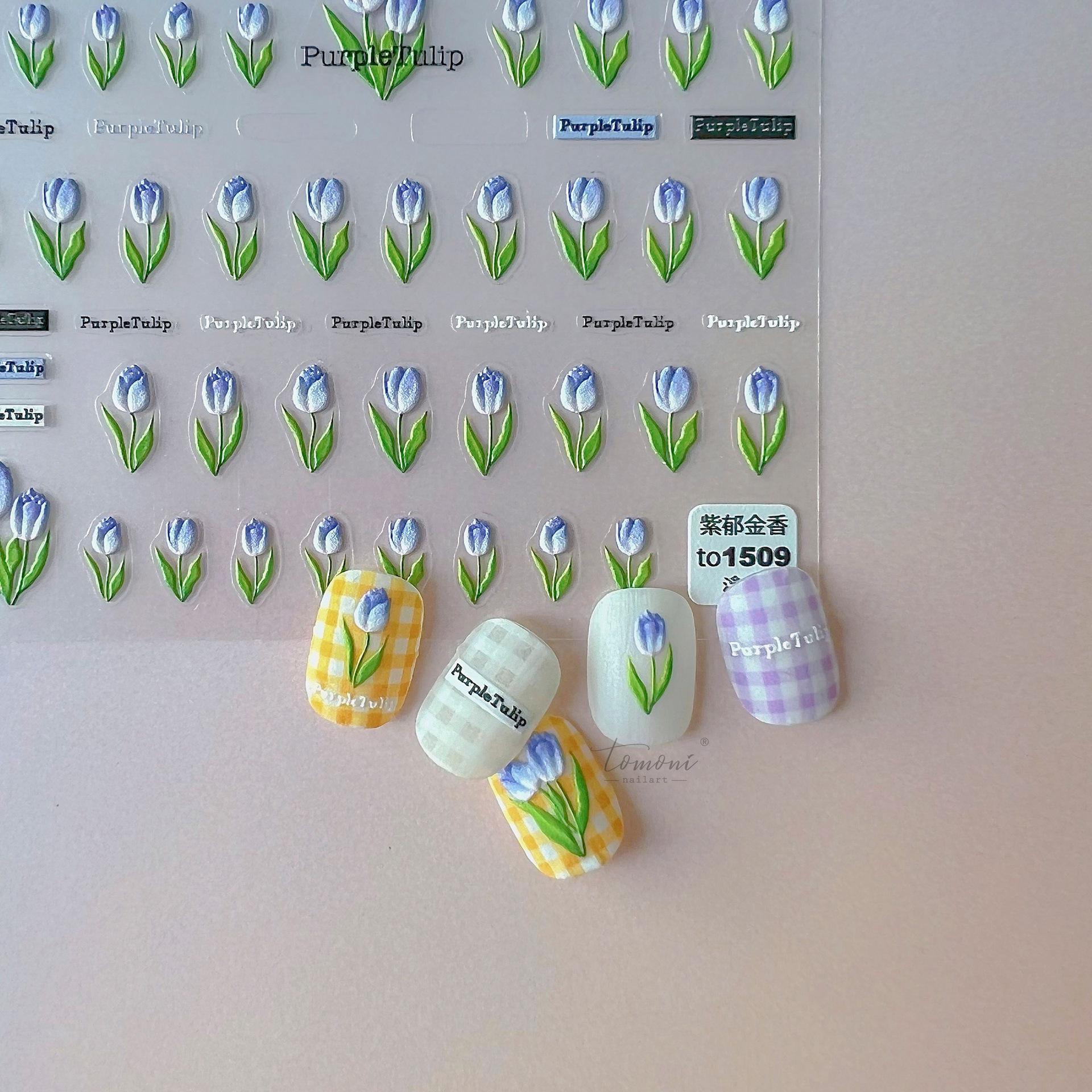 Рельефные наклейки для ногтей в виде тюльпанов. Изготовление своими руками креативных — фото 4
