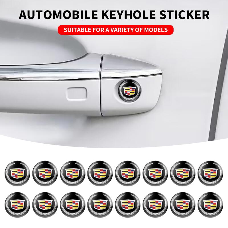 Auto Türschloss Loch Aufkleber Schlüsselloch Schloss Schutz Anti-Blockierung Staubdichte Aufkleber Für Cadillac Logo CT4 CT5 XT5 XT6 XTS ATS-L