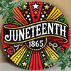 Vintage Round Metal Sign 1865 Juneteenth Commemorative Aluminum Plaque Home Wall Art Decor