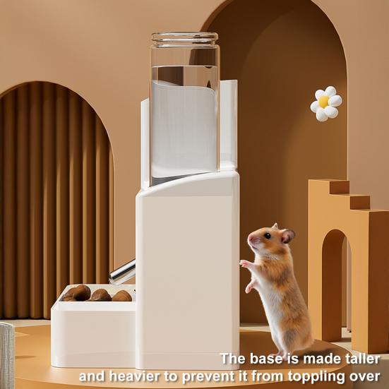 Automatic Hamster Feeder 3 in 1 Food And Water Dispenser 3-Cell Feeding Station with 125ml Bottle for Home Bunny Ferrets Small Animal