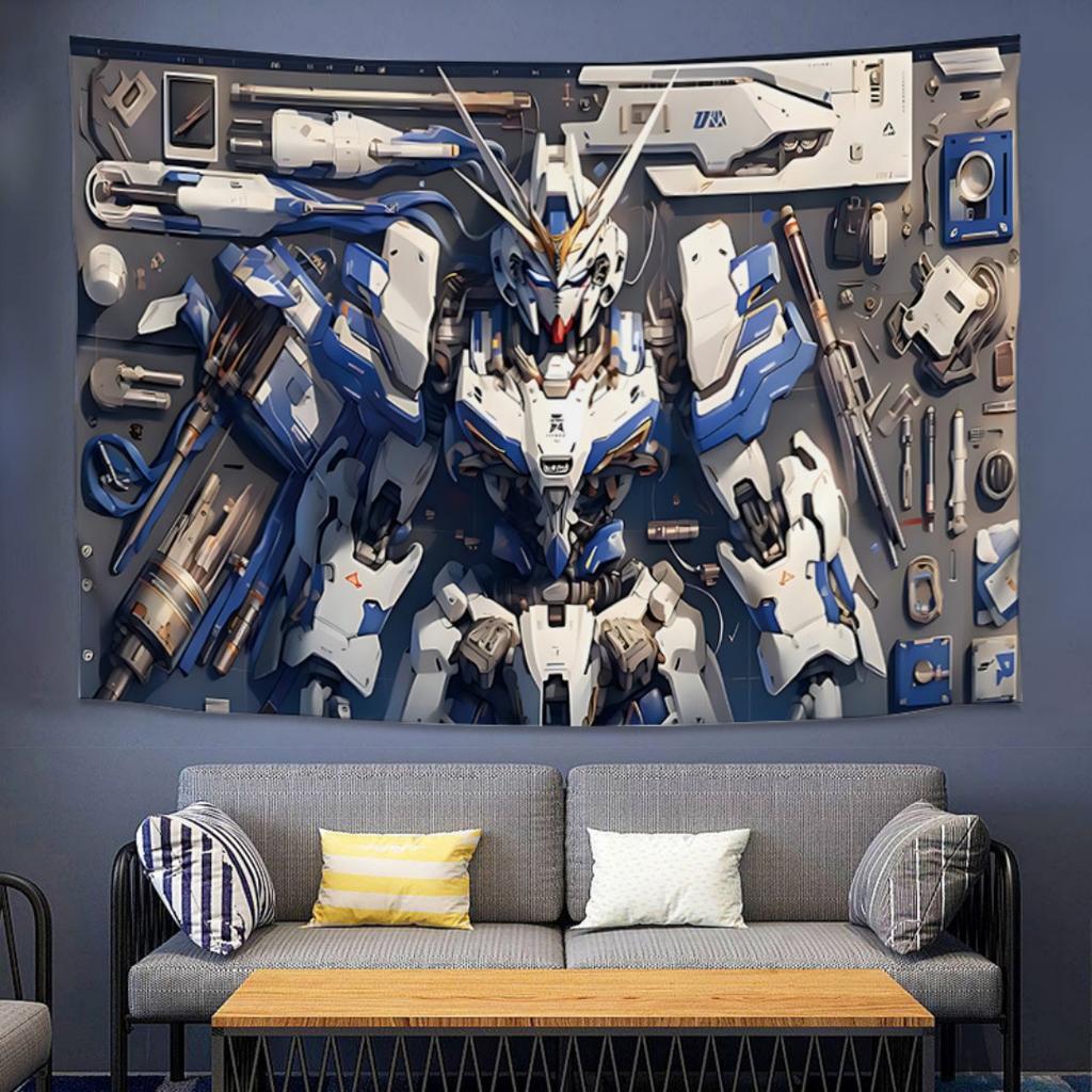 Mobile Suit Gundam Anime Tapestry Dorm Background Fabric Rental Room Decor Wall Hanging Art For Bedroom Living Space Tapestry