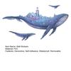 Blue Whale Wall Stickers, Waterproof PVC Wall Decals with Lighthouse And Stars, Peel And Stick Removable Marine Life Decals for Living