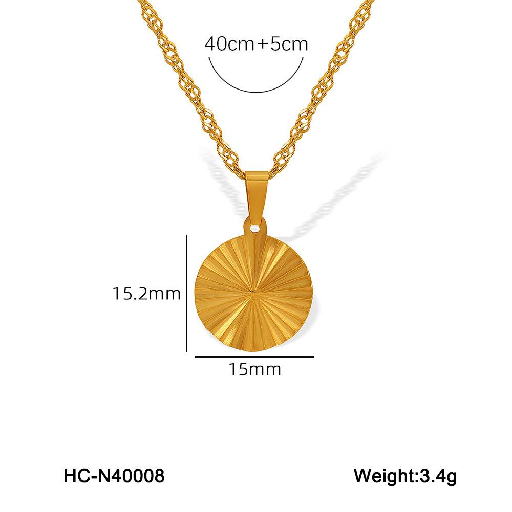 Instagram style design non-fading women's summer necklace split flower heart round titanium steel heart pendant