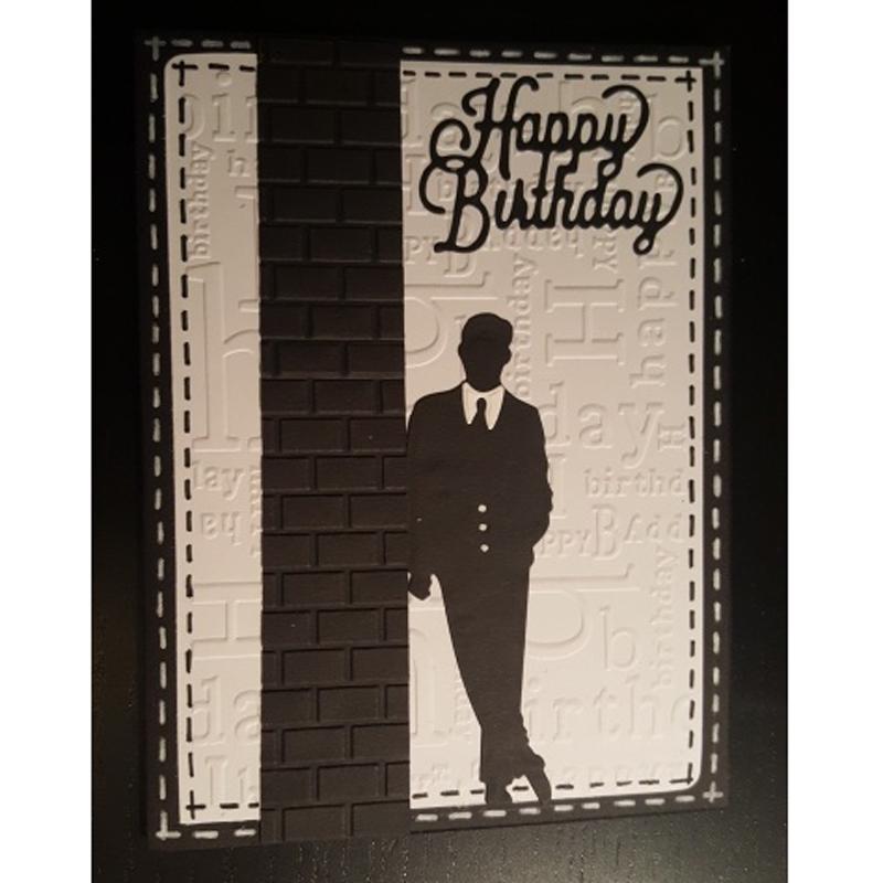 Doğum Günün Kutlu Olsun Adam Metal Kesme Kalıpları Kabartma Klasörleri ile Kendin Yap Scrapbooking Kağıt El Sanatları İçin