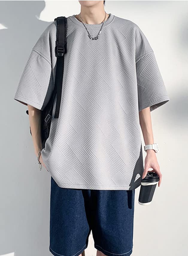 Summer Short Loose Large Big Summer Crew Cut and Summer [Poperdision] Men's Clothes, T-Shirts, Sleeves, 5/8 Sleeves, Fit, Size, Cool, Silhouette,