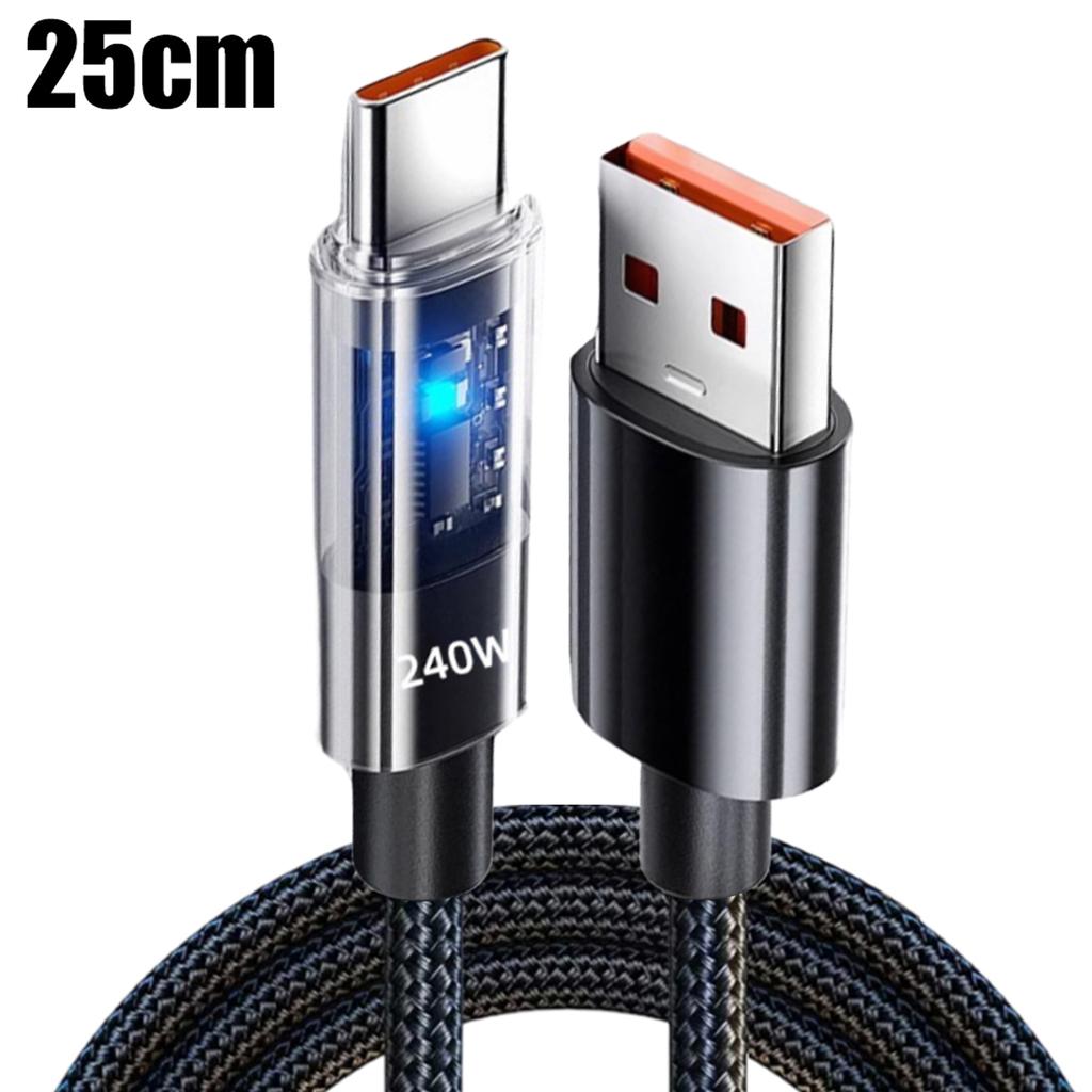240W Dual TypeC Super Fast Charging Cable LED Digital Display for Samsung Xiaomi USB To TypeC Phone Charger Data Cord 2M/1.5M