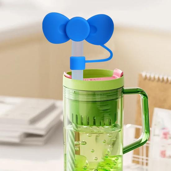 Straw Cap Bow Shape 10mm Dust-Proof Leak-proof Reusable Food Grade Bottle Straw Dust Cover Tumblers Straw Toppers Drinking Straw Lids Water