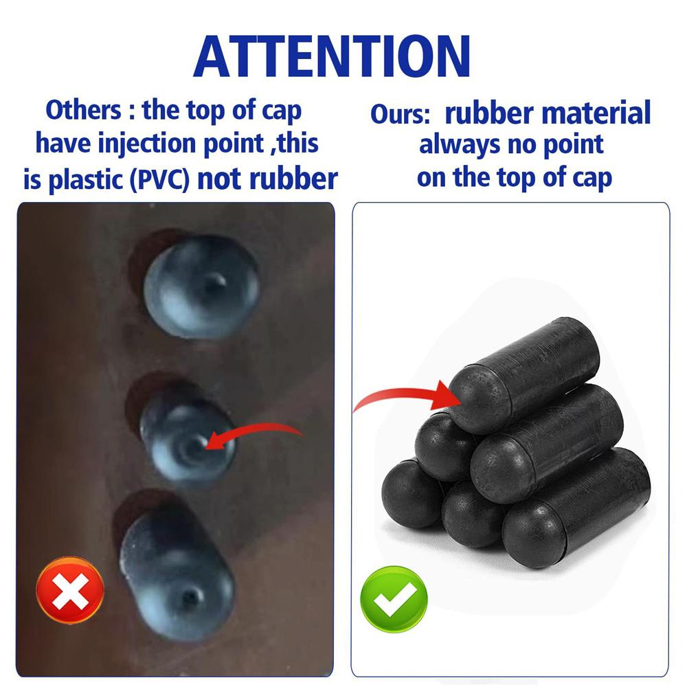 Rubber Vacuum Cap Assortment Kit 6 Sizes Set Black for Carburetor Manifold Leak Vacuum Dust Cover