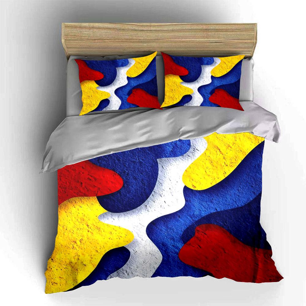 Abstraktes buntes Bettwäscheset Bettwäsche Bettbezug-Set Bettbezug Kissenbezüge (1 * Bettbezug 2 * Kissenbezüge, ohne Bettdecke)