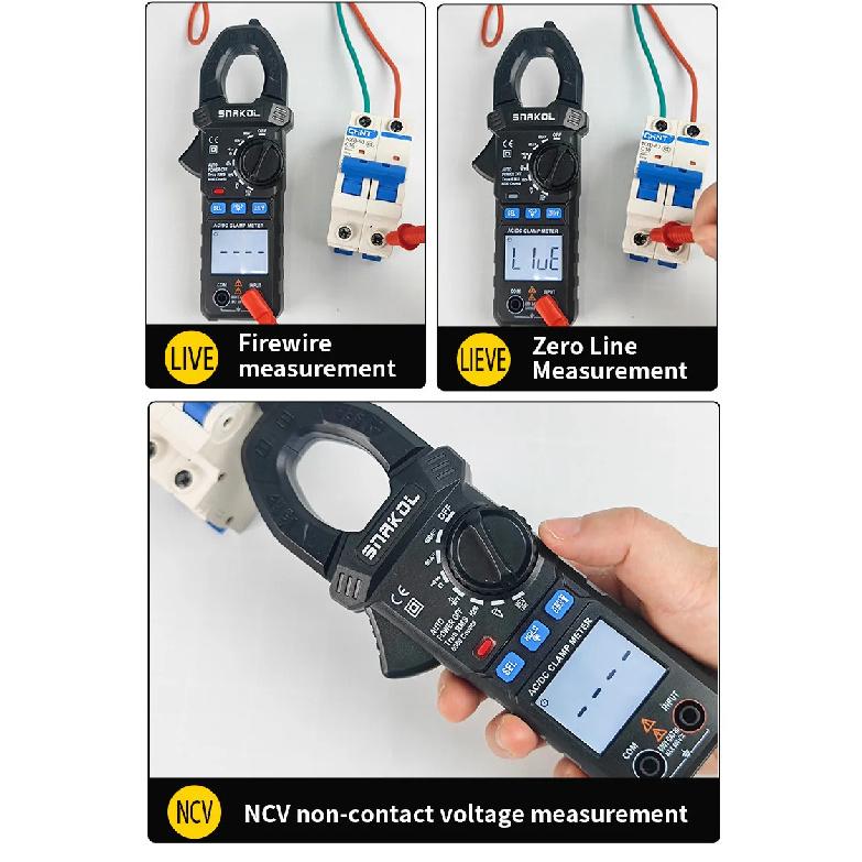 Digital Clamp Multimeter SNAKOL 600A AC/DC Current Voltage Meter Diode NCV Voltage Detection Professional Electrician Tools