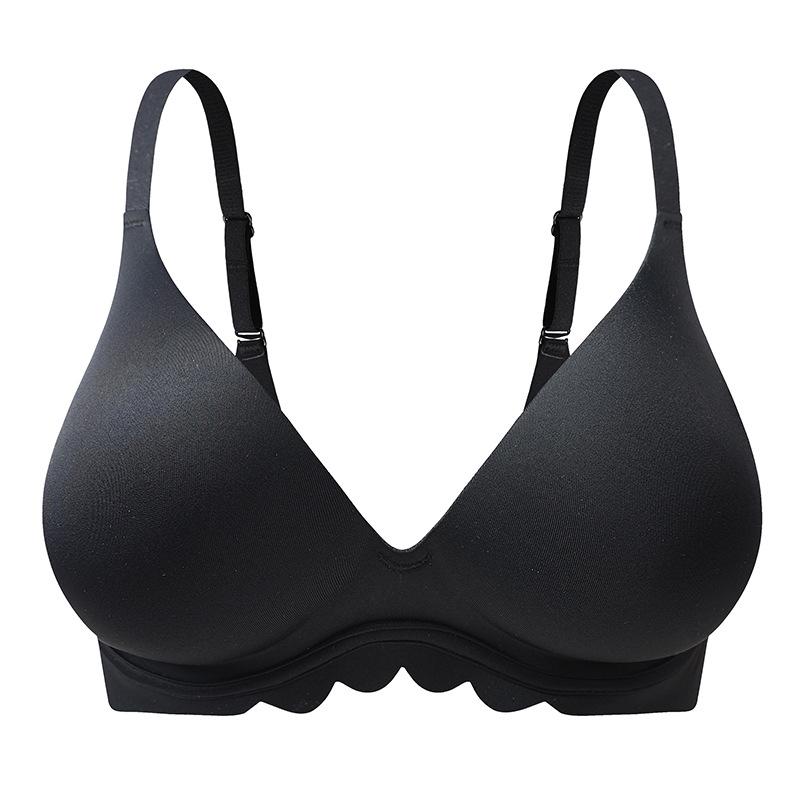 Women’s Seamless Wireless Bra: Slimming Waist & Enhanced Bust with Jelly Strip Support 34 чёрный