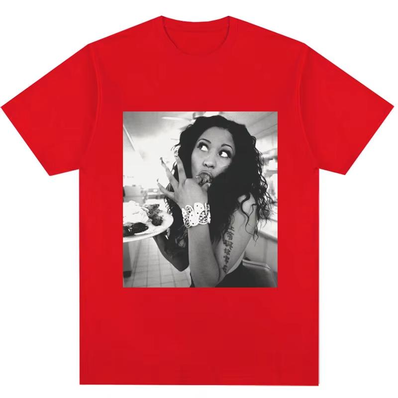 Rapper Nicki Minaj Print Vintage TShirt Men Women Hip Hop Fashion Casual T Shirts Summer Cotton Casual Tees Streetwear