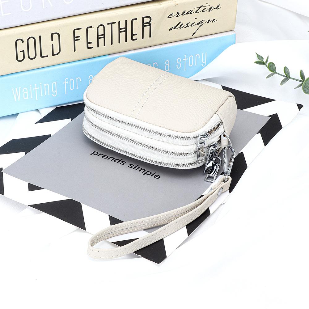 Genuine Leather Women Wallet Cowhide Zipper Coin Purse For Ladies Wristlet Wallets Money Pocket Clutch Small Bag Bolsa
