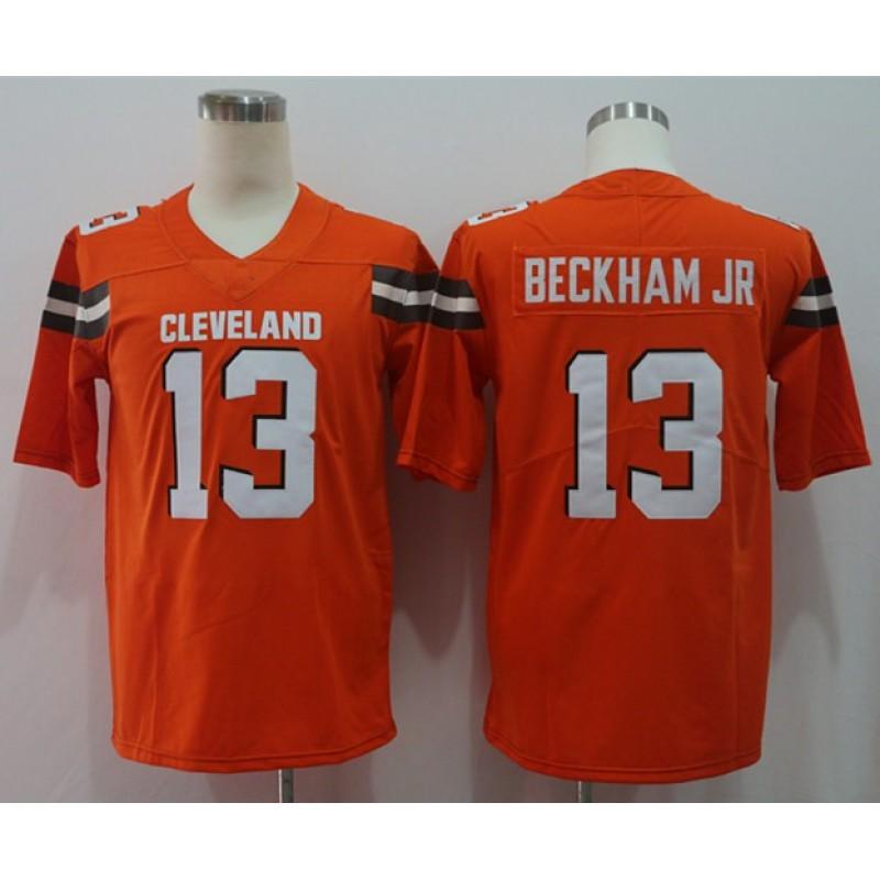 Mens American Football Jersey Brown Team Beckham Jr 13 Mayfield 6 Retro Style Fan Wear Rugby Sports
