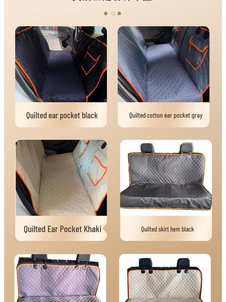 Quilted Thickened Pet Car Seat Cover - Protective Rear Seat Mat for Dogs