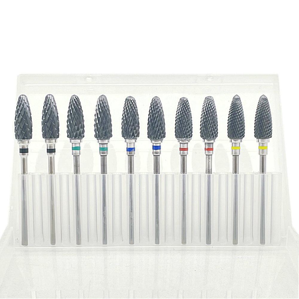 10pcs Manicure Ceramic Nail Drill Bits Set Removing Gel Varnish Drill Manicure Machine Pedicure Nail Bits for Electric Drill