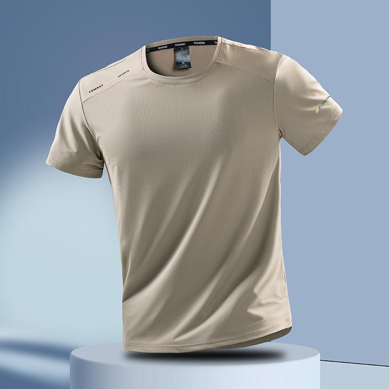 Summer Stretch Ice Silk Short Sleeved T-shirt, Casual Versatile T-shirt