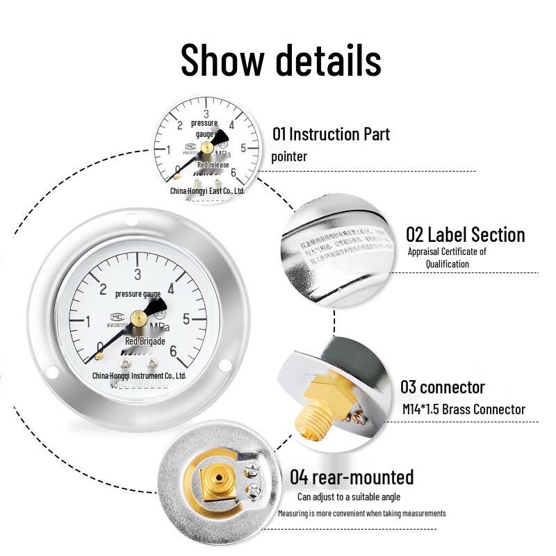Hongqi Y-60ZT Axial Front-Edge Pressure Gauge