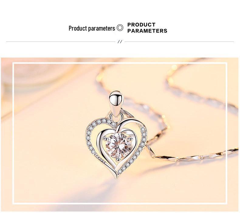 Strieborný náhrdelník Choker s príveskom v tvare srdca so zirkónom - Elegantný vianočný darček pre ženy