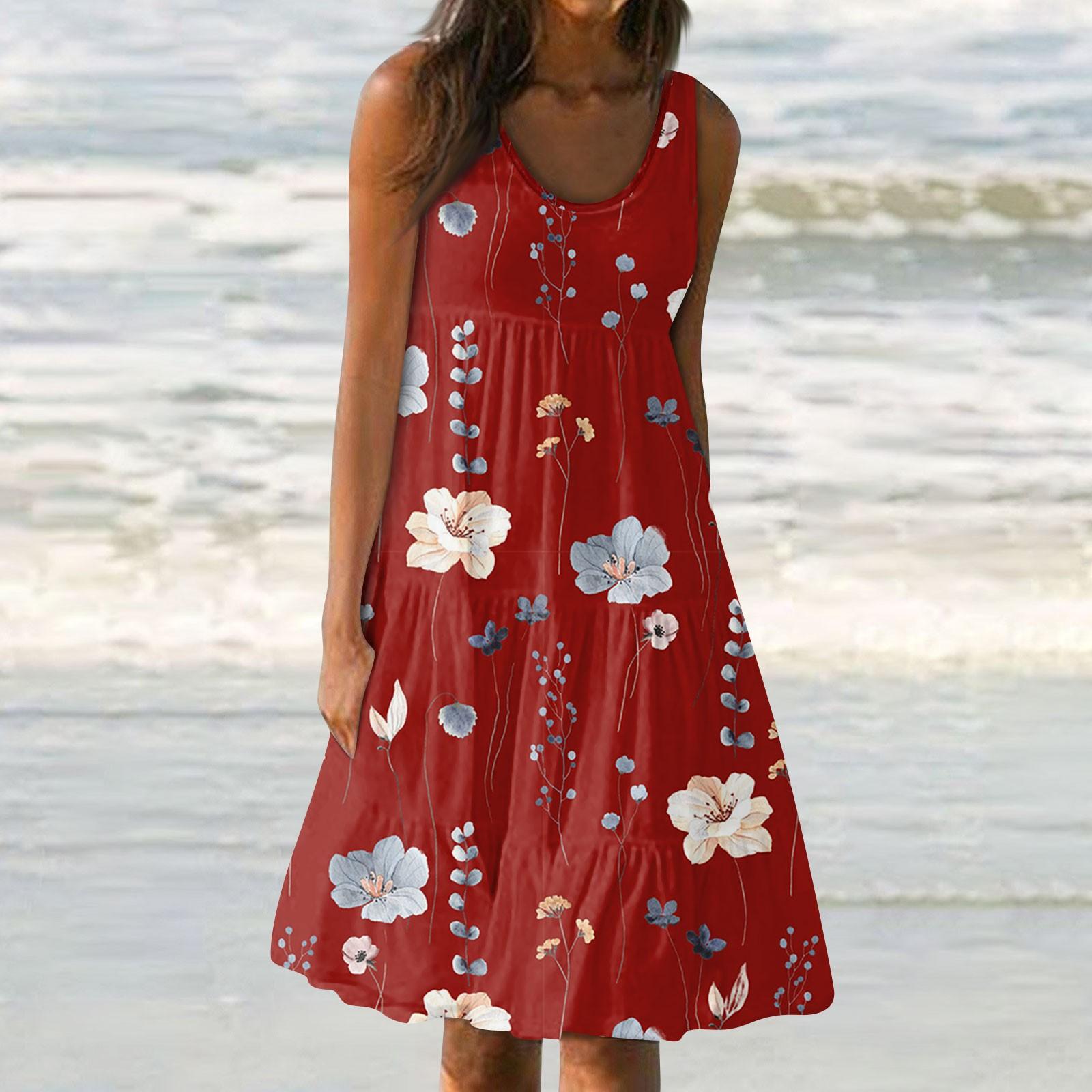 Женские платья-жилеты Лето-весна Плиссированные богемные платья Симпатичные струящиеся — фото 14