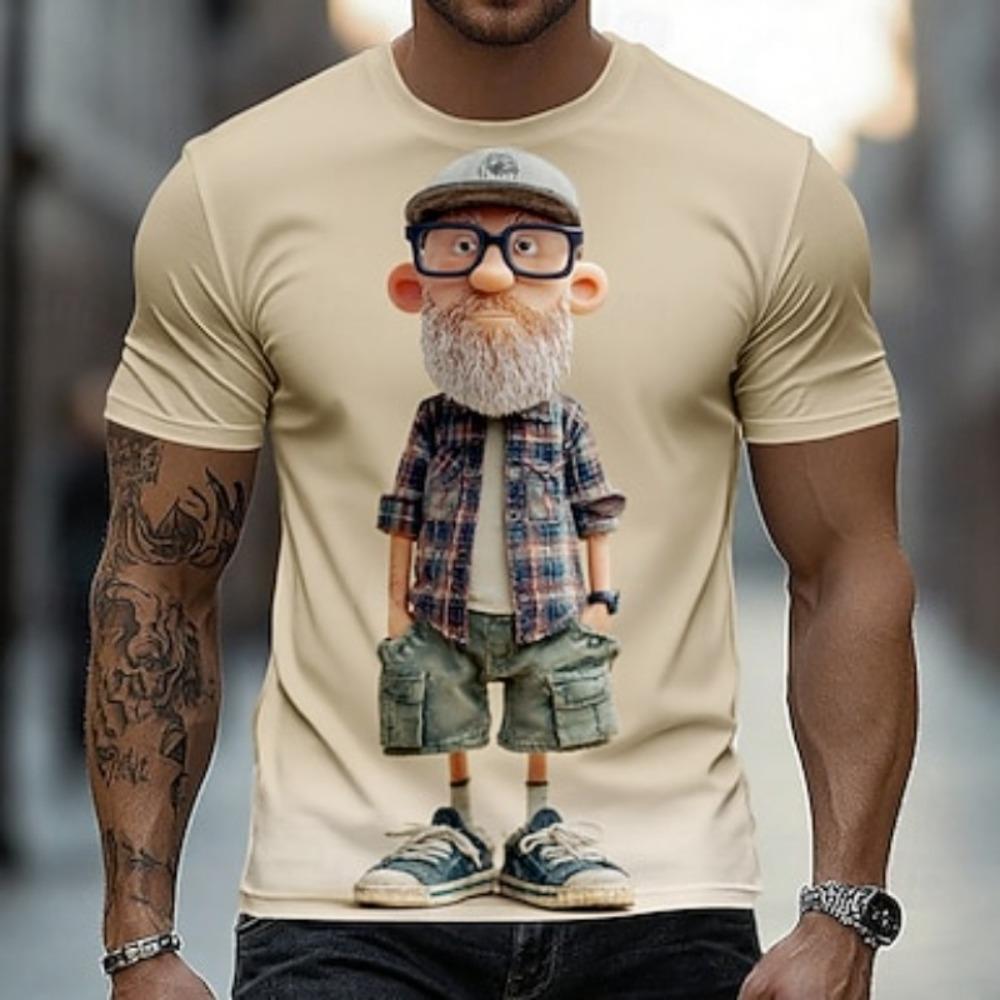 New Summer Men's Fashion T-shirt Personality Animal Pattern Printed Men's T-shirt Top